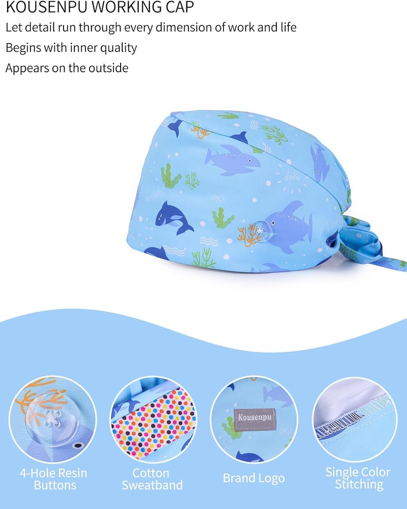 Kousenpu Store Scrub Caps for Men, Adjustable Surgical Cap, Breathable Medical Hat for Doctors, Nurses & Healthcare Professionals - Image 2